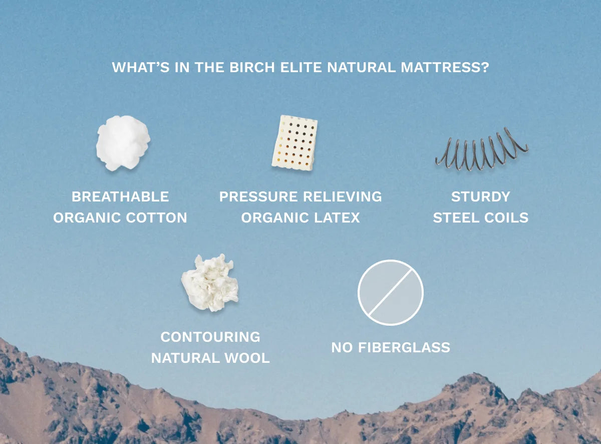 Helix Birch Elite Natural Mattress with Organic Cotton Cover