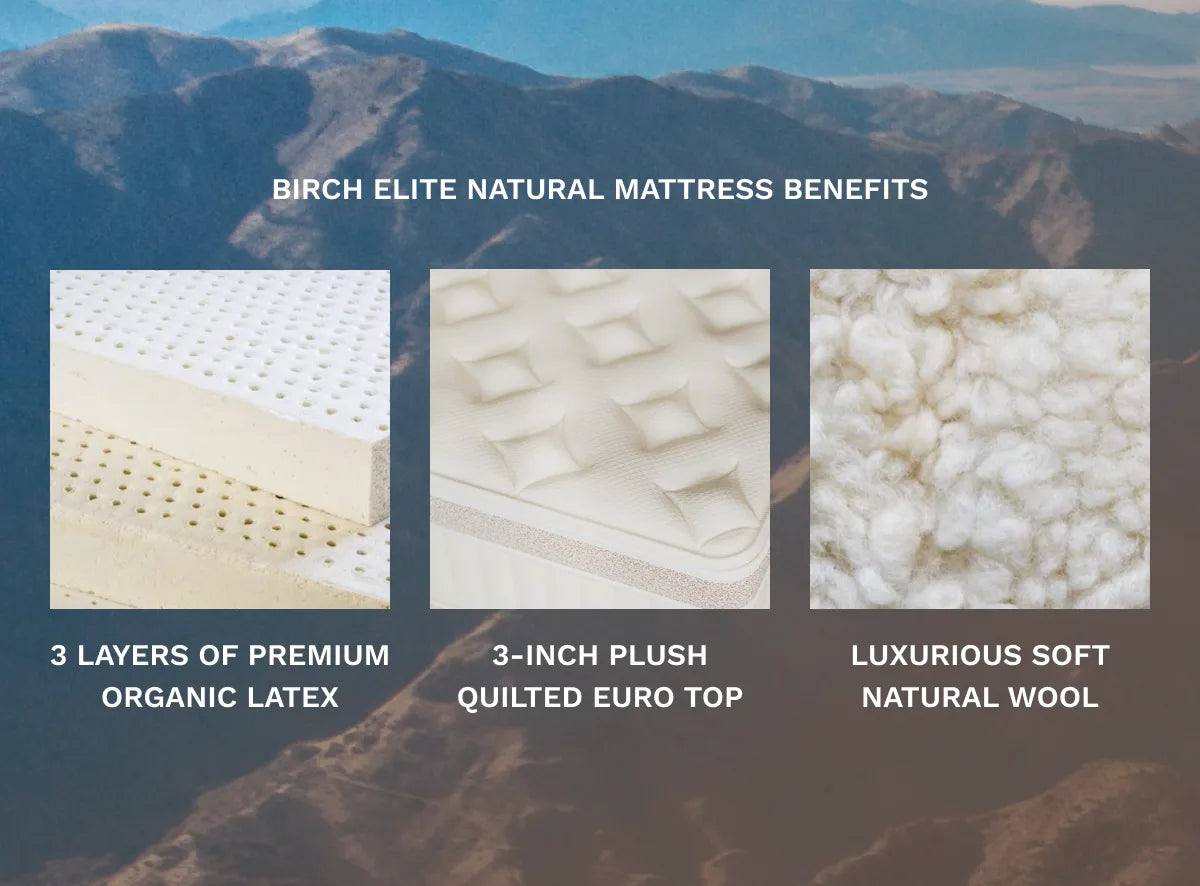 Helix Birch Elite Natural Mattress with Organic Cotton Cover